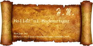 Hollósi Modesztusz névjegykártya